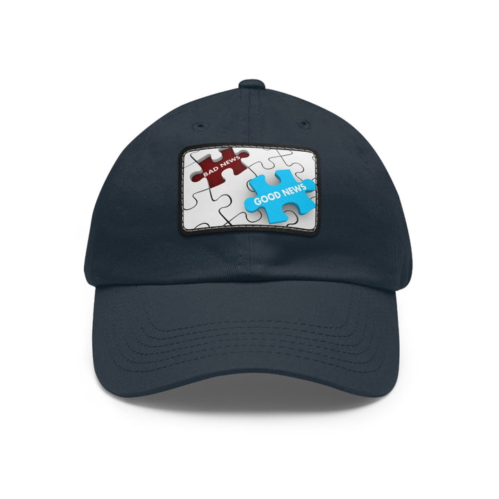 Good News Bad News Dad Hat with Leather Patch (Rectangle)