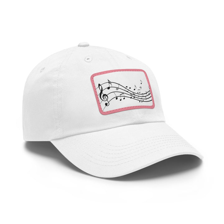 Music Clef Dad Hat with Leather Patch (Rectangle)