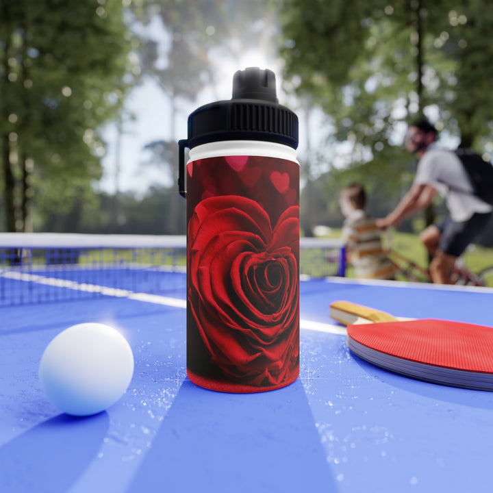 Roses Stainless Steel Water Bottle, Sports Lid