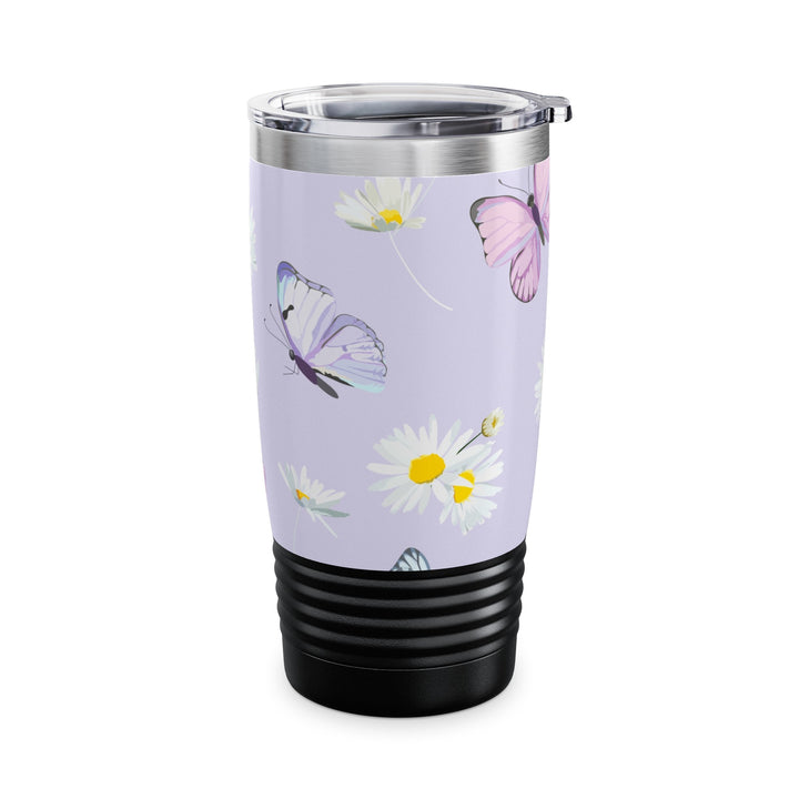 Daisy Flowers and Butterflies Ringneck Tumbler, 20oz