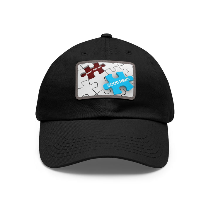 Good News Bad News Dad Hat with Leather Patch (Rectangle)