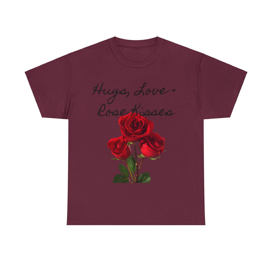 Hugs, Love + Rose Kisses Unisex Heavy Cotton Tee