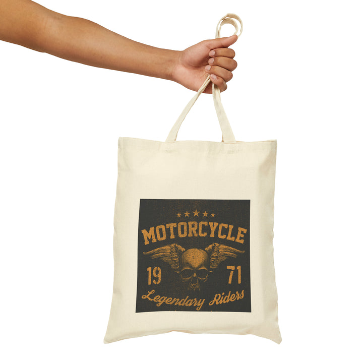 Motorcycle Legendary Riders Cotton Canvas Tote Bag