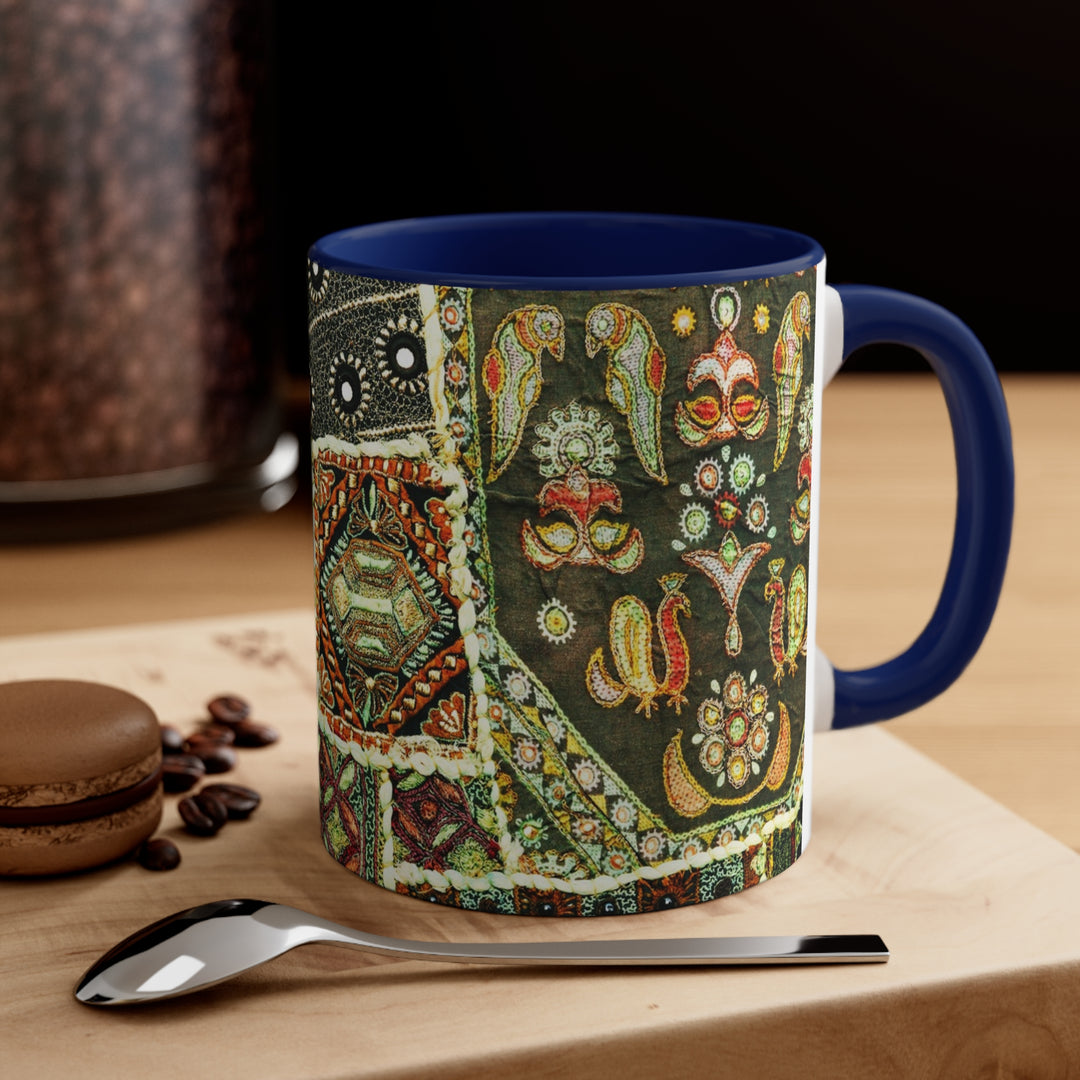 Indian Patchwork Accent Coffee Mug, 11oz