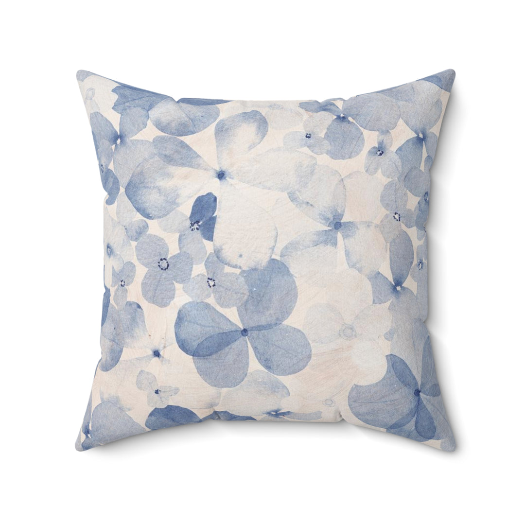 Botanical Blue Flowers Spun Polyester Square Pillow