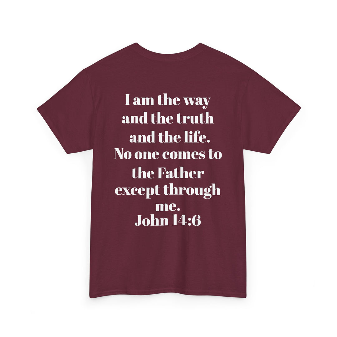Protectors of the Word Christian T-Shirt No Sleeve Design — 'Victory' Knight Design with John 14:6 Scripture