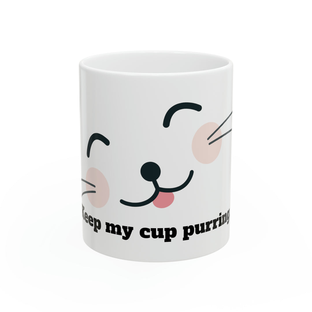 Keep My Cup Purring Ceramic Mug, 11oz