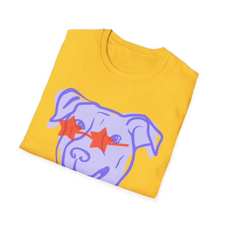 Puppy With Star Glasses Unisex Softstyle T-Shirt