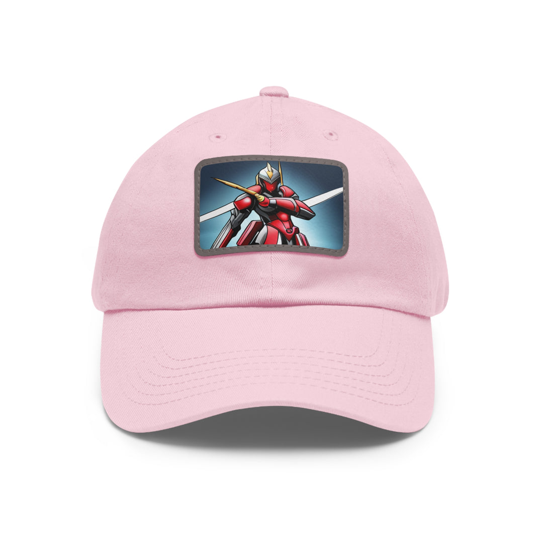 Robot Warrior Dad Hat with Leather Patch (Rectangle)