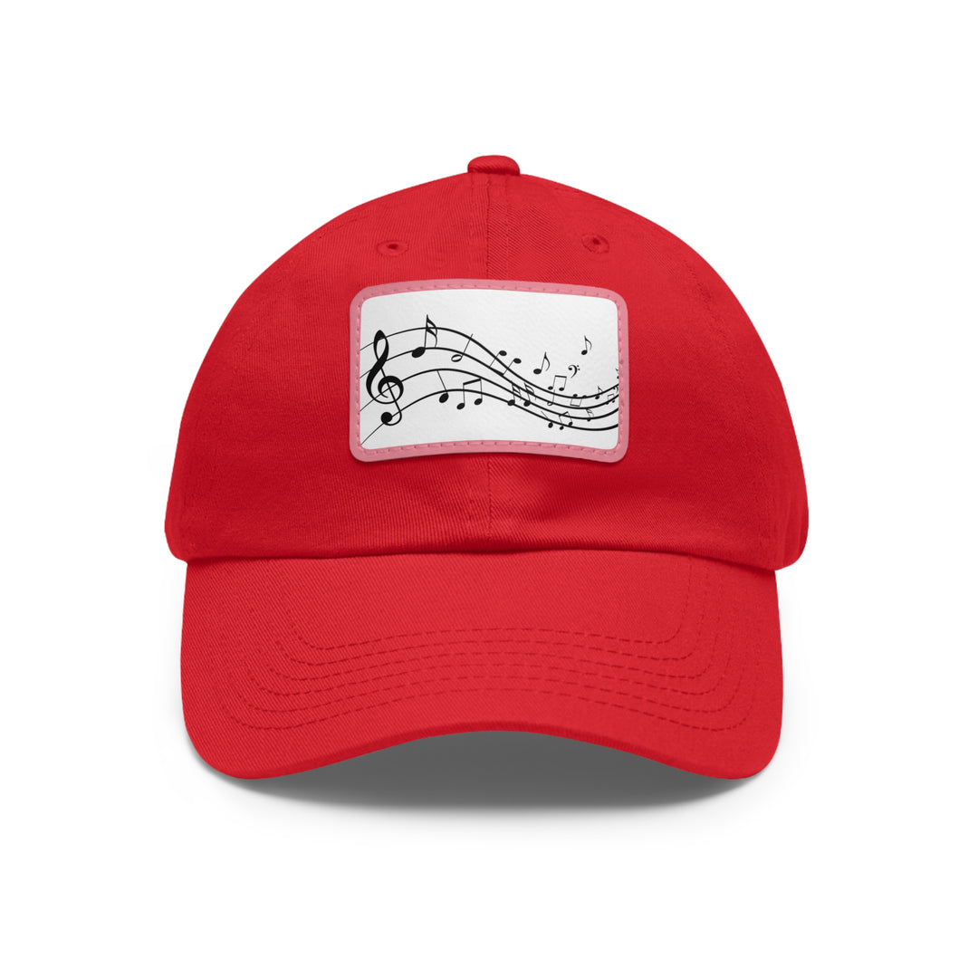 Music Clef Dad Hat with Leather Patch (Rectangle)