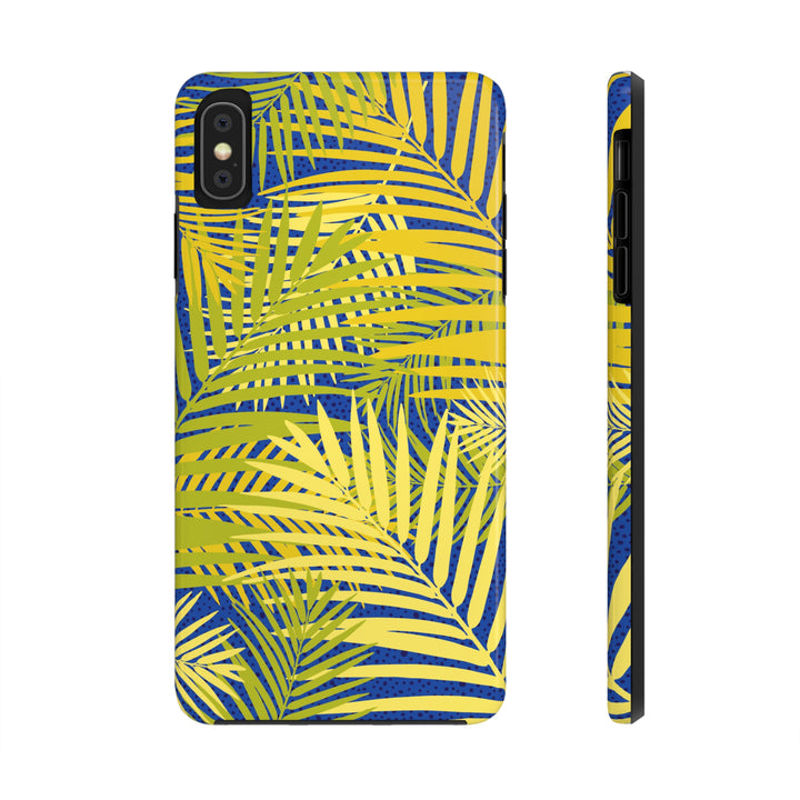 iPhone Palms on Blue Tough Phone Case