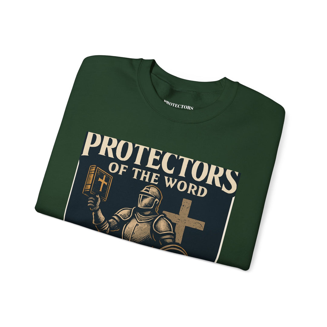 Knight Shield Crewneck Sweatshirt — "Protectors of the Word Victory"