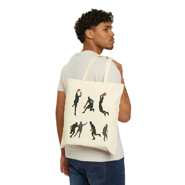 Basketball Players Cotton Canvas Tote Bag