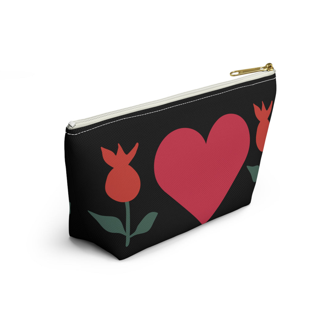 Heart and Flowers Accessory Pouch w T-bottom