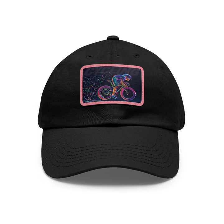 Cycling Dad Hat with Leather Patch (Rectangle)