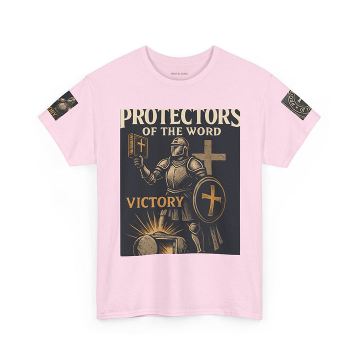 Protectors of the Word Christian T-Shirt No Sleeve Design — 'Victory' Knight Design with John 14:6 Scripture