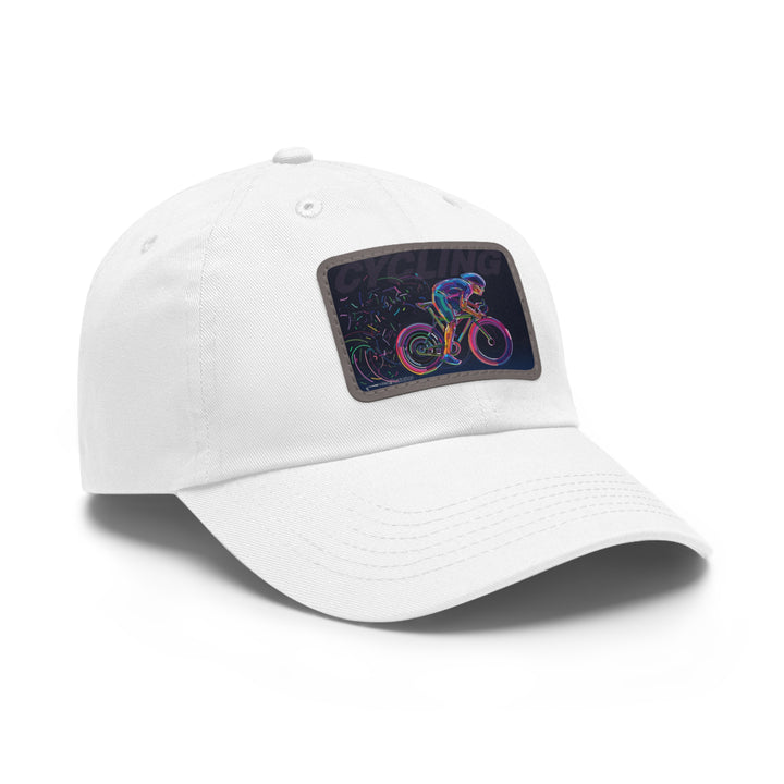 Cycling Dad Hat with Leather Patch (Rectangle)