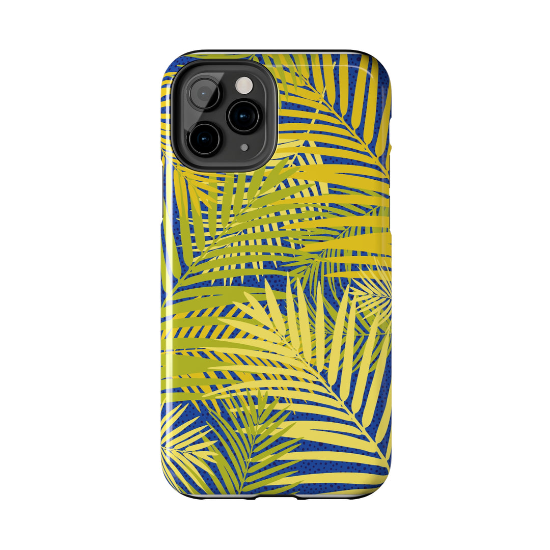 iPhone Palms on Blue Tough Phone Case