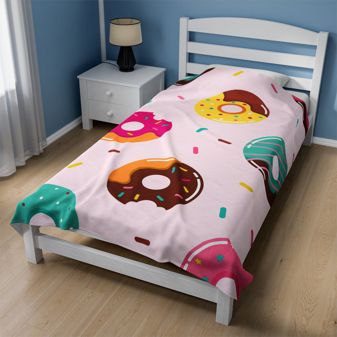 Sweet Donuts Velveteen Plush Blanket