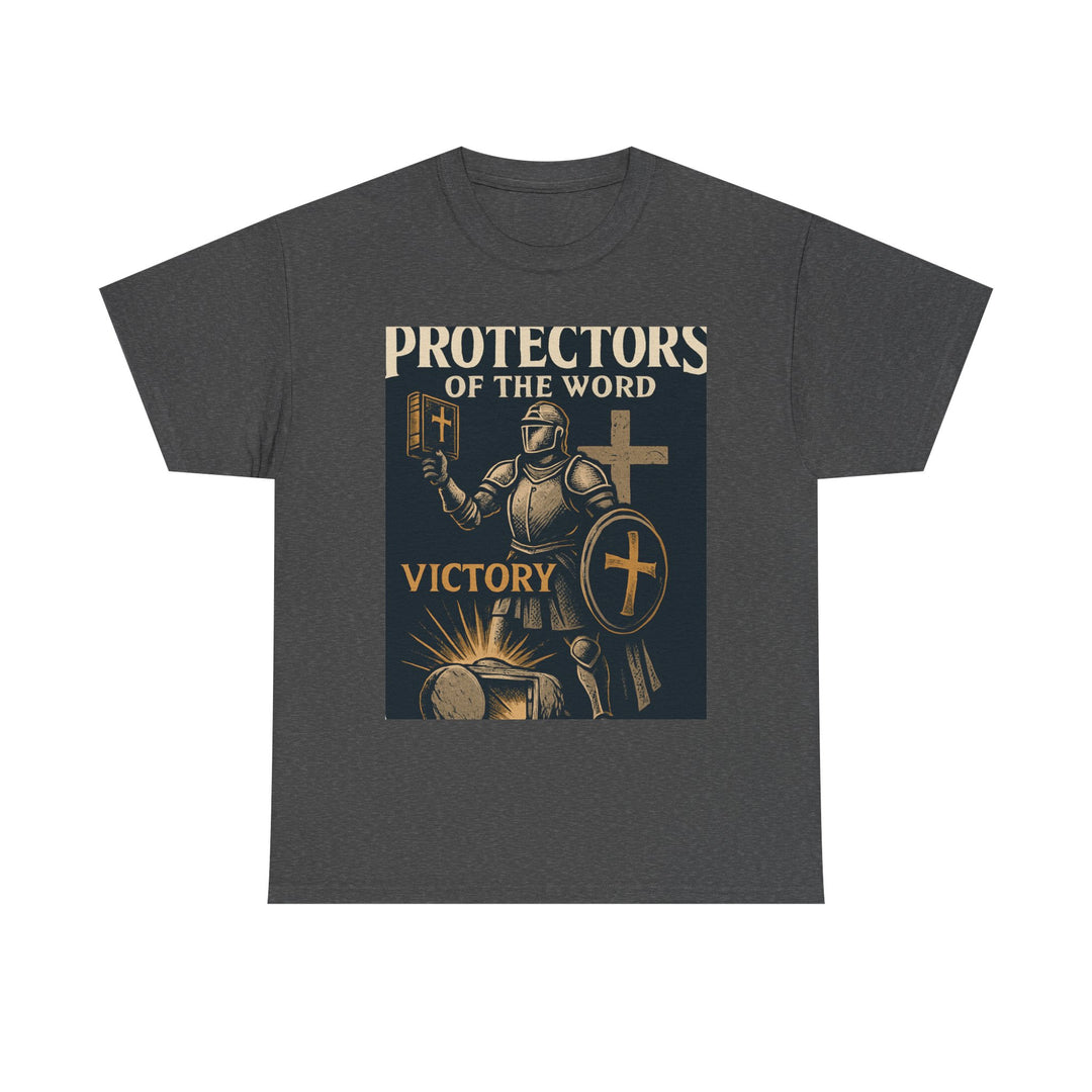 Protectors of the Word Christian T-Shirt No Sleeve Design — 'Victory' Knight Design with John 14:6 Scripture