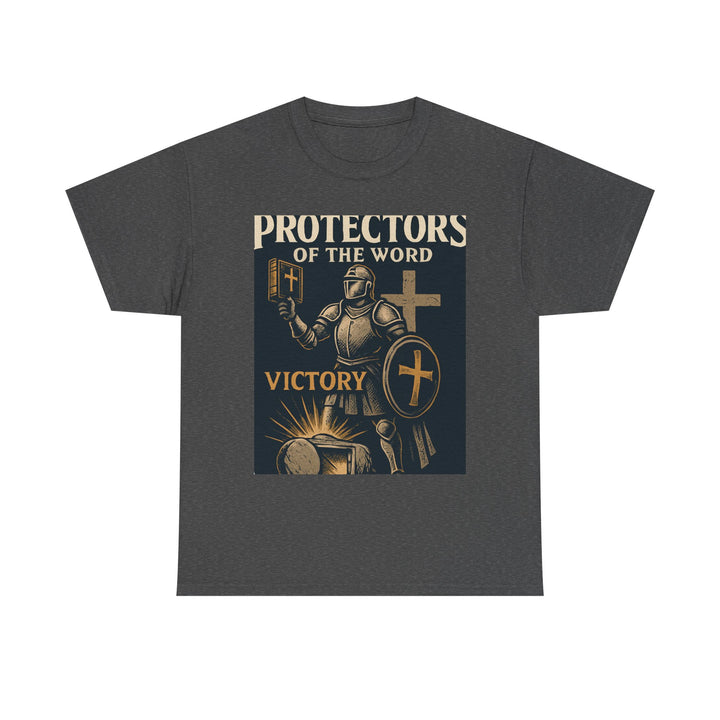 Protectors of the Word Christian T-Shirt No Sleeve Design — 'Victory' Knight Design with John 14:6 Scripture