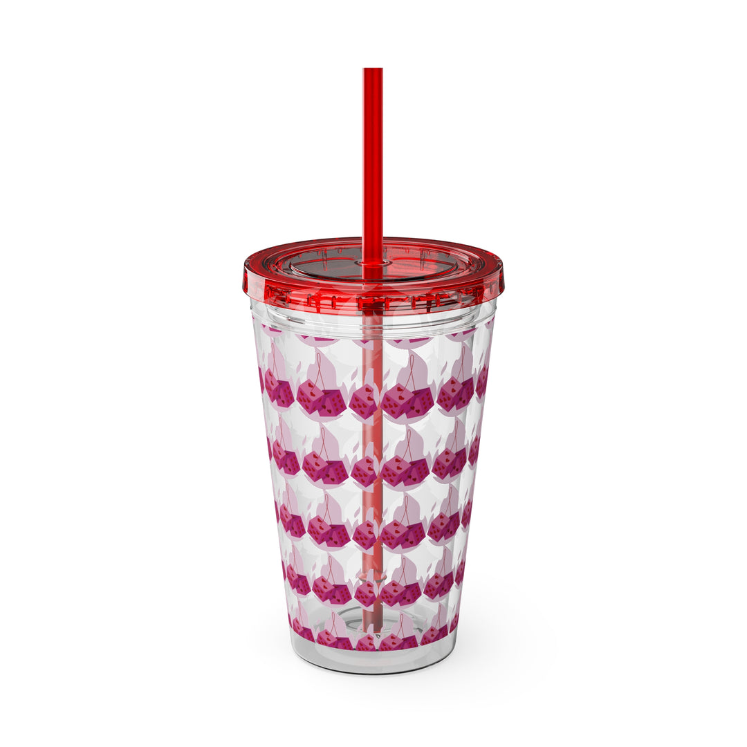 Dice Sunsplash Tumbler with Straw, 16oz