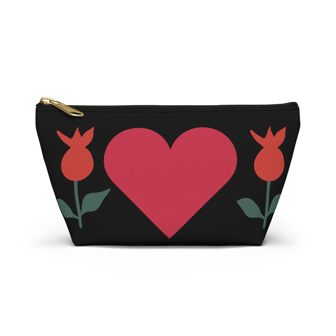 Heart and Flowers Accessory Pouch w T-bottom