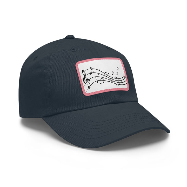 Music Clef Dad Hat with Leather Patch (Rectangle)