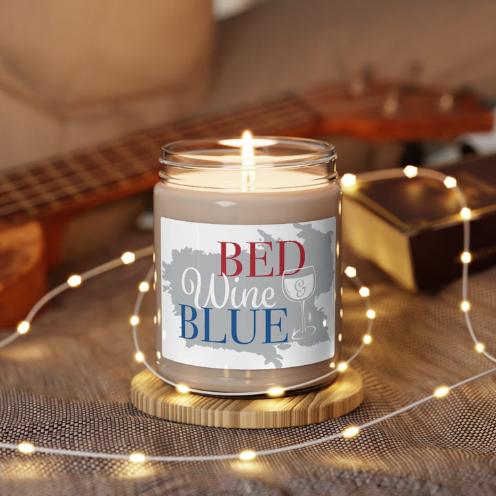 Bed Wine and Blue Scented Soy Candle, 9oz