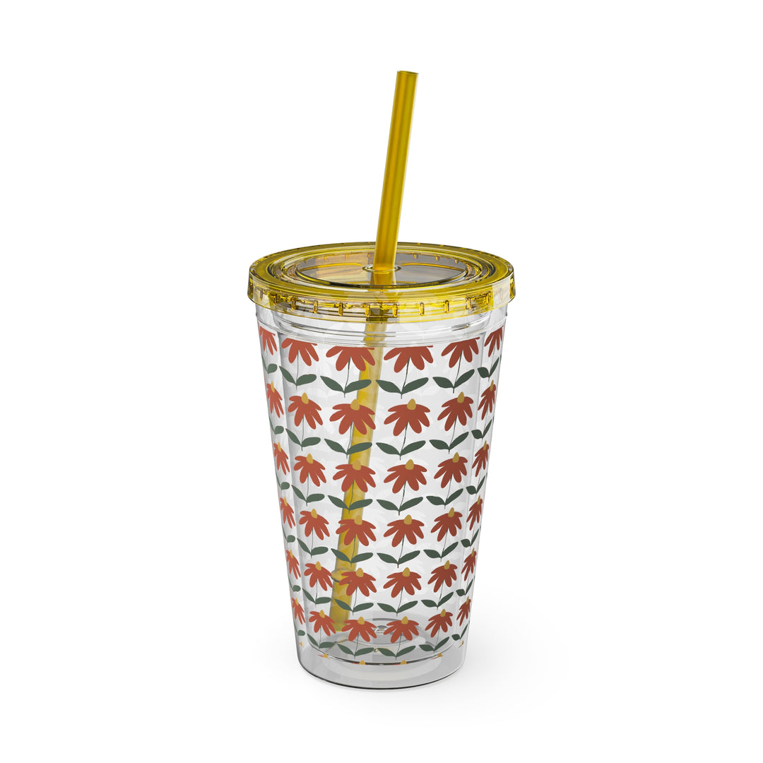 Gerbera Sunsplash Tumbler with Straw, 16oz