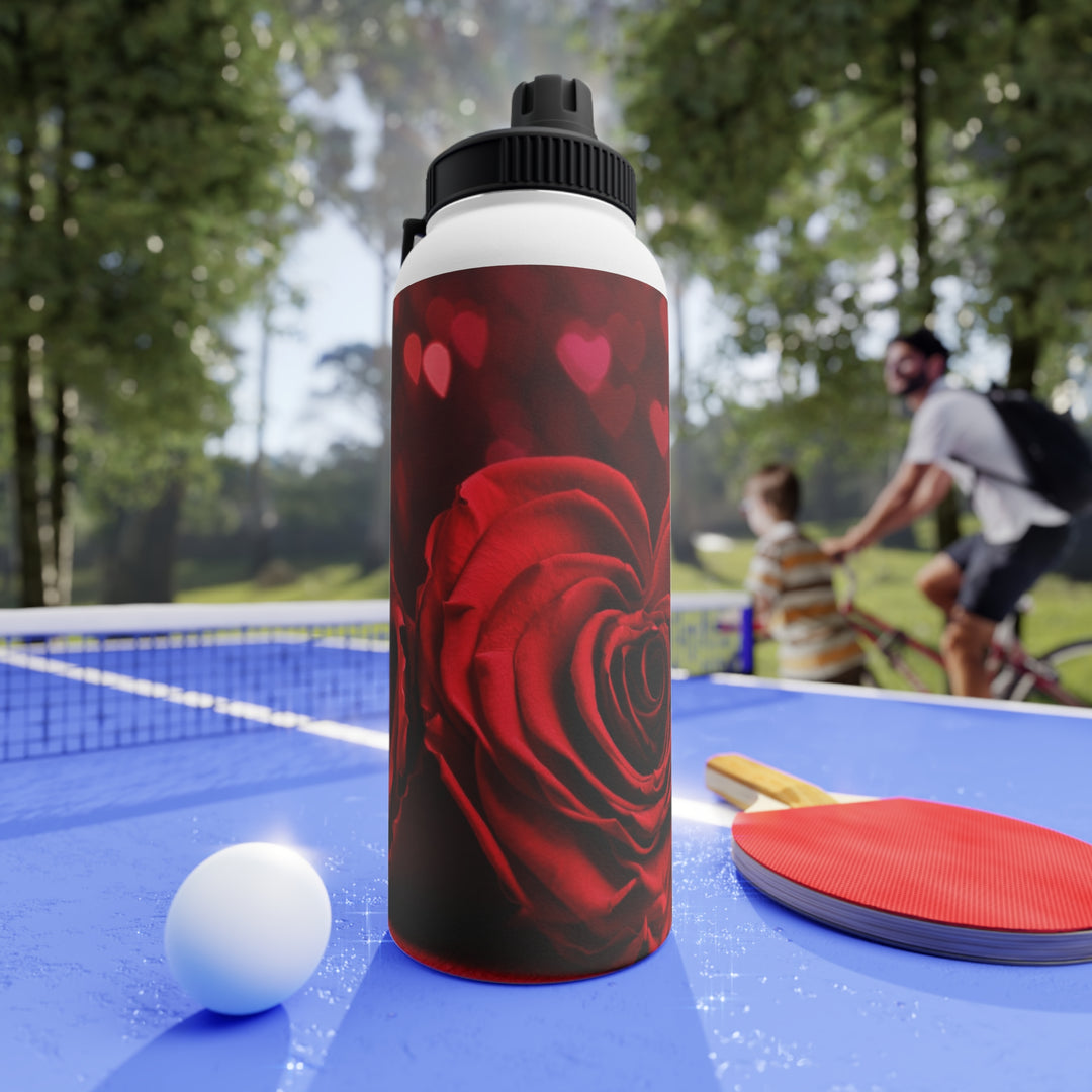 Roses Stainless Steel Water Bottle, Sports Lid