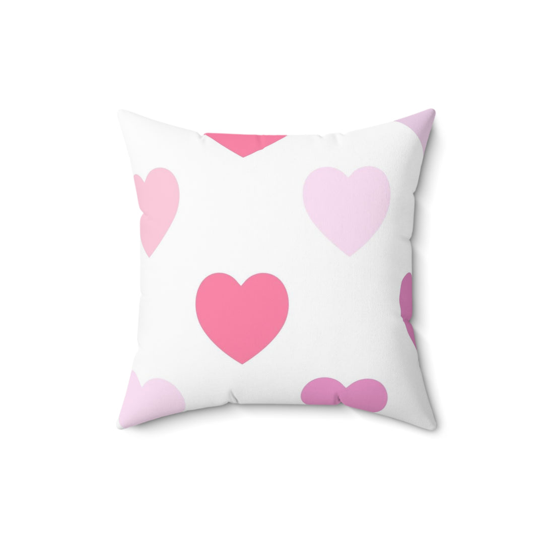 Soft Hearts Faux Suede Square Pillow