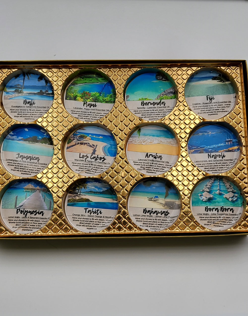 Destination Shower Steamers Gift Set with 12 Aromatherapy Shower Bombs - 100% Essential Oil Blends