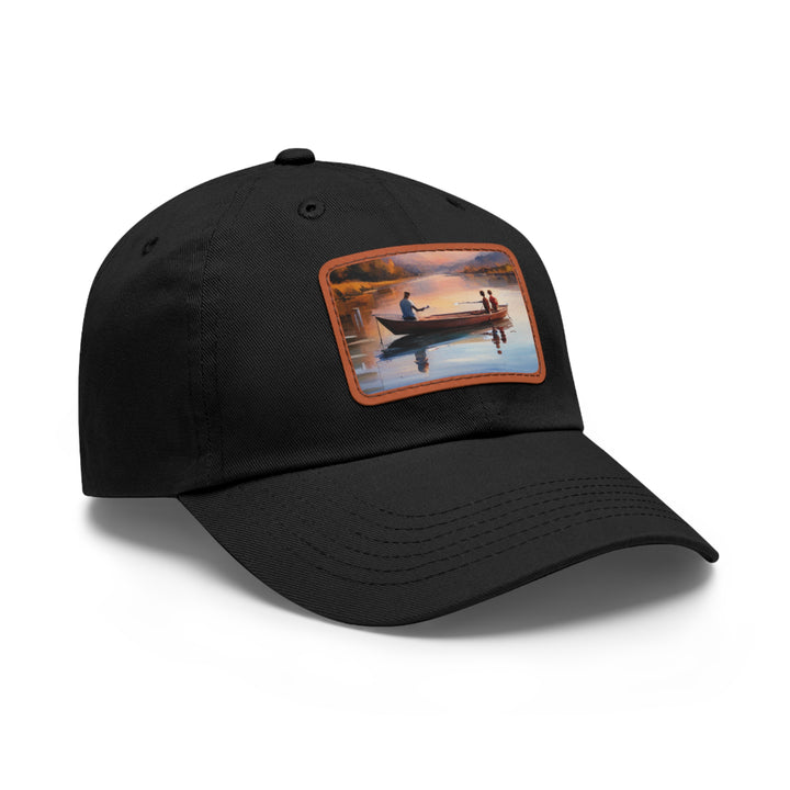 Fishing Boat Dad Hat with Leather Patch (Rectangle)