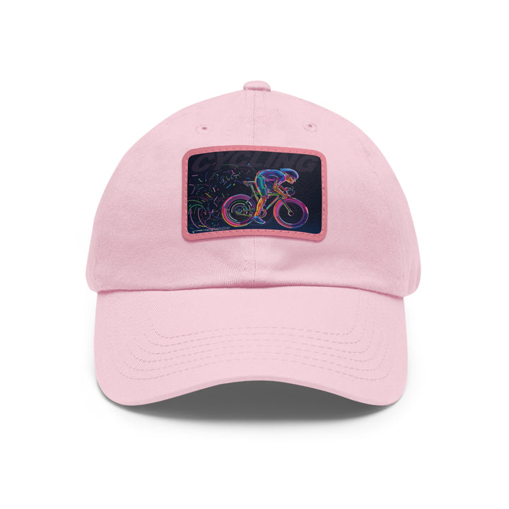 Cycling Dad Hat with Leather Patch (Rectangle)