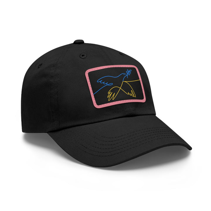 Dove and Leaf Dad Hat with Leather Patch (Rectangle)