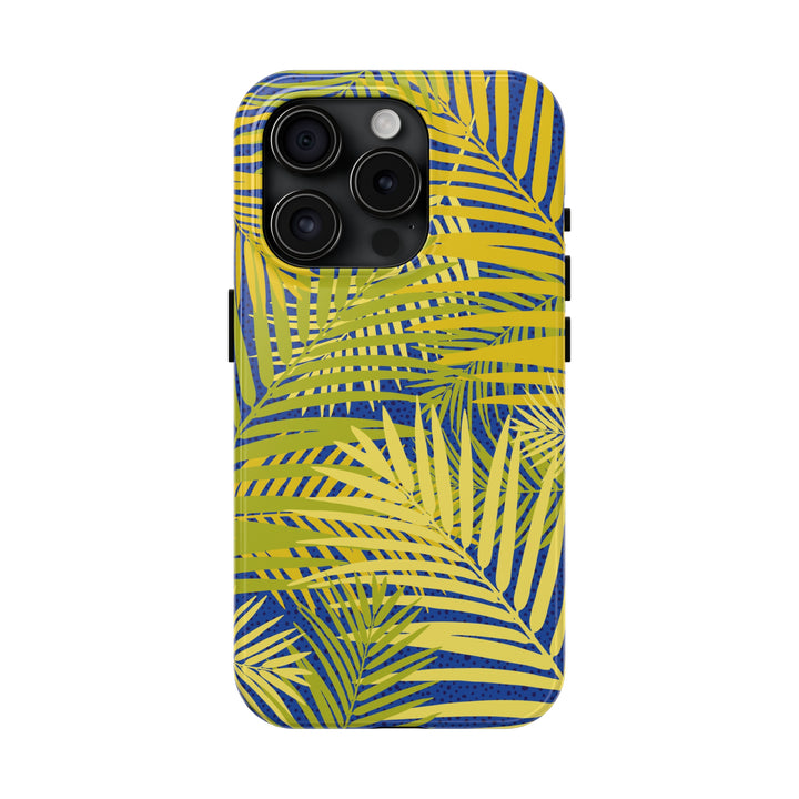 iPhone Palms on Blue Tough Phone Case