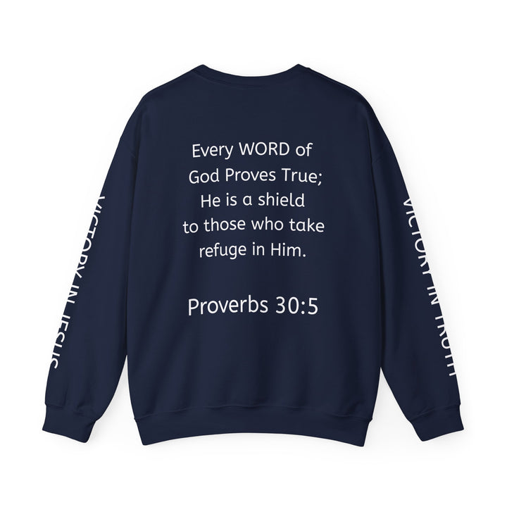 Knight Shield Crewneck Sweatshirt — "Protectors of the Word Victory"