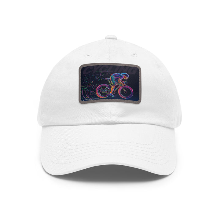 Cycling Dad Hat with Leather Patch (Rectangle)