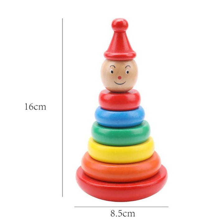Wooden Rainbow Stacking Toy – Colorful Tumbler Tower for Early Learning