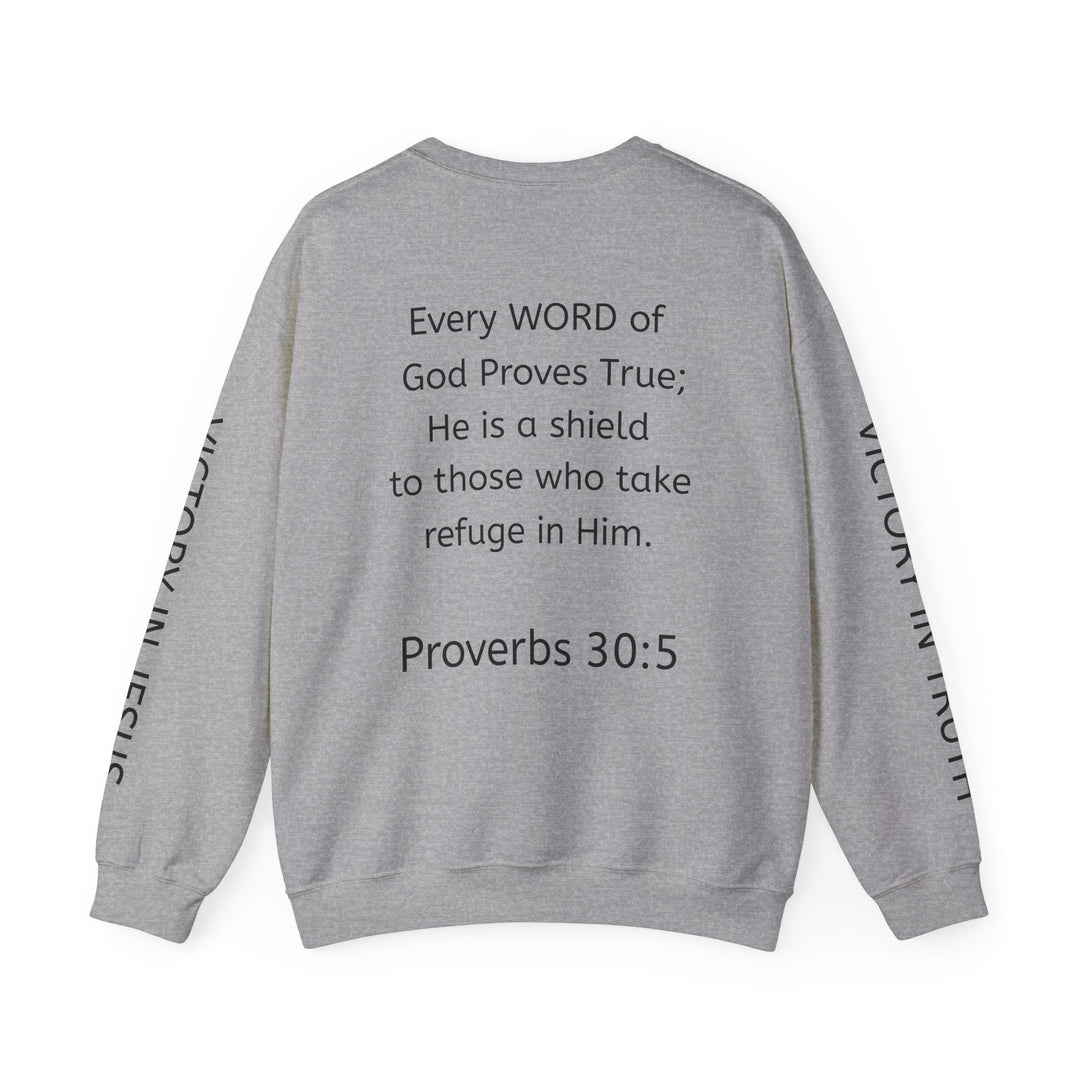 Knight Shield Crewneck Sweatshirt — "Protectors of the Word Victory"