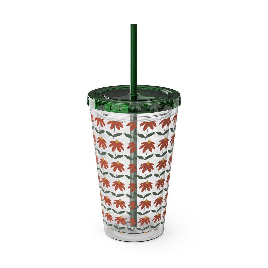 Gerbera Sunsplash Tumbler with Straw, 16oz