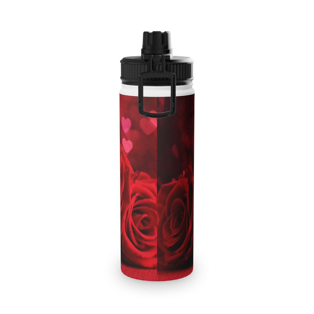 Roses Stainless Steel Water Bottle, Sports Lid