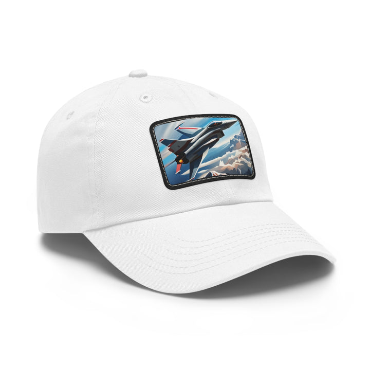 Jet Fighter Dad Hat with Leather Patch (Rectangle)