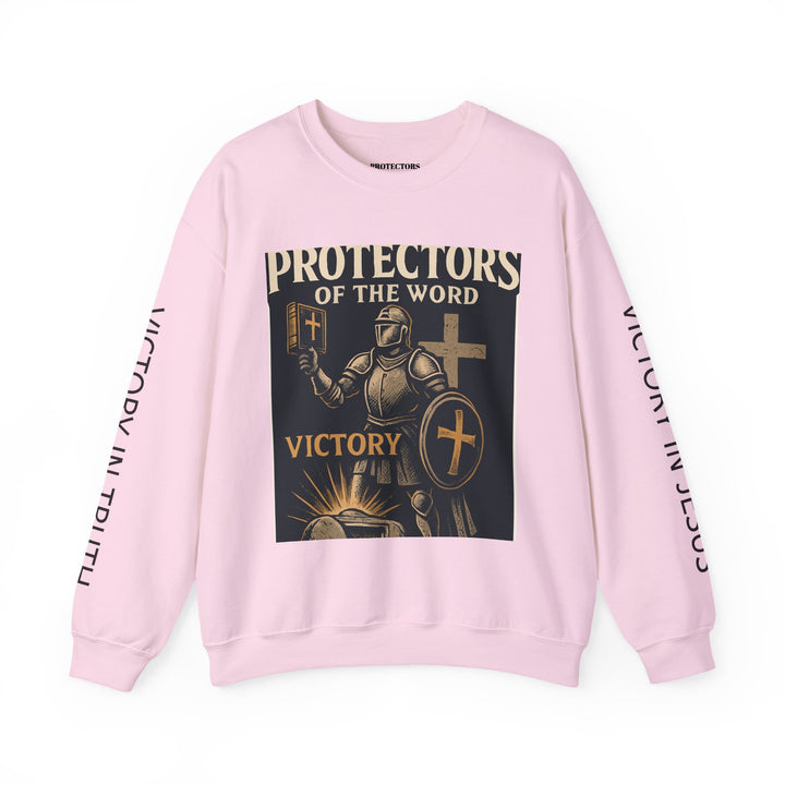 Knight Shield Crewneck Sweatshirt — "Protectors of the Word Victory"