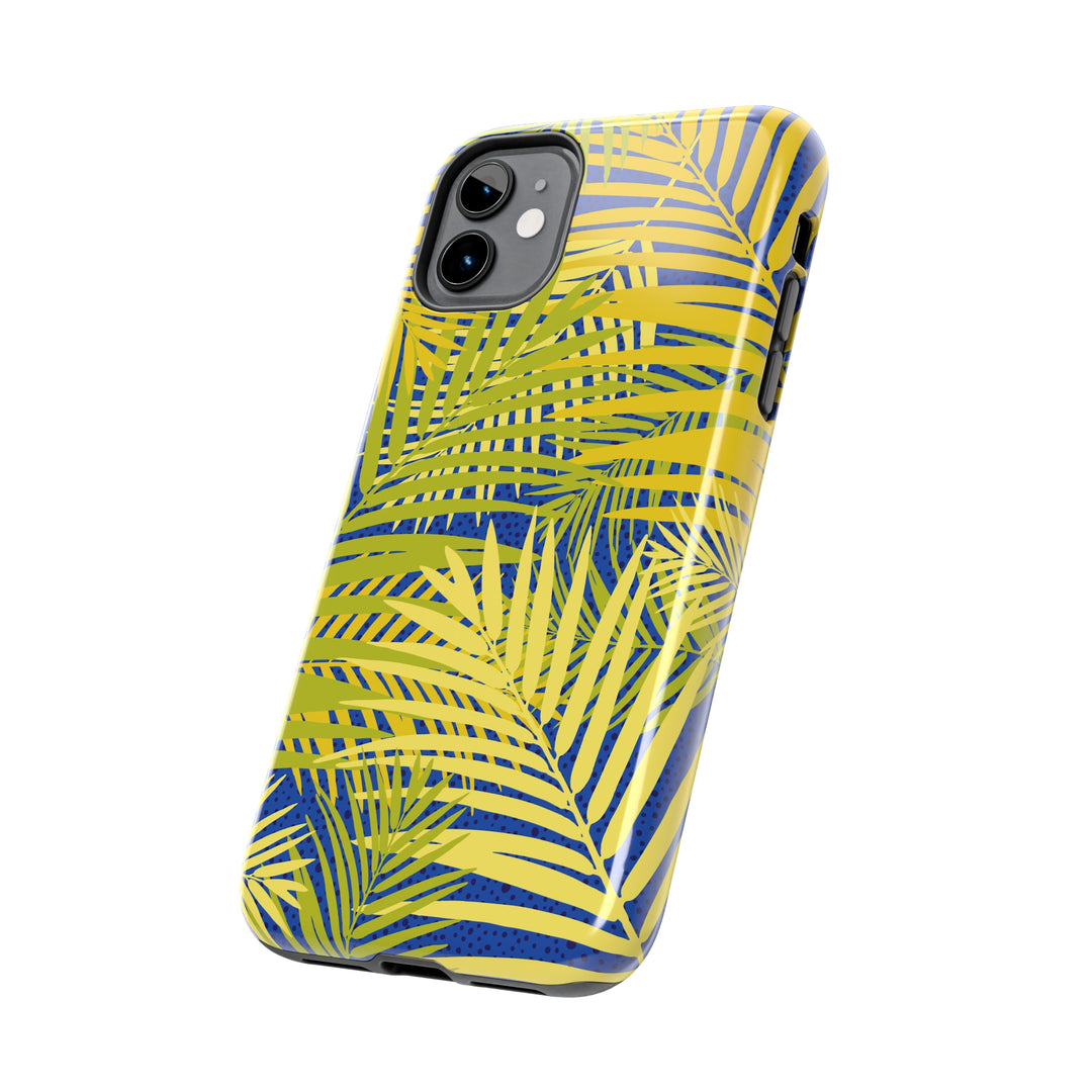 iPhone Palms on Blue Tough Phone Case