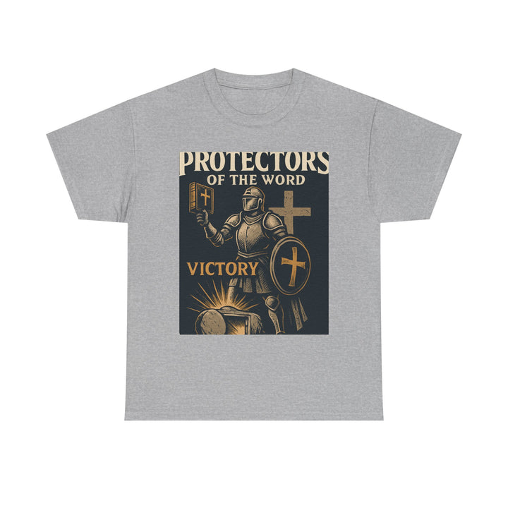 Protectors of the Word Christian T-Shirt No Sleeve Design — 'Victory' Knight Design with John 14:6 Scripture
