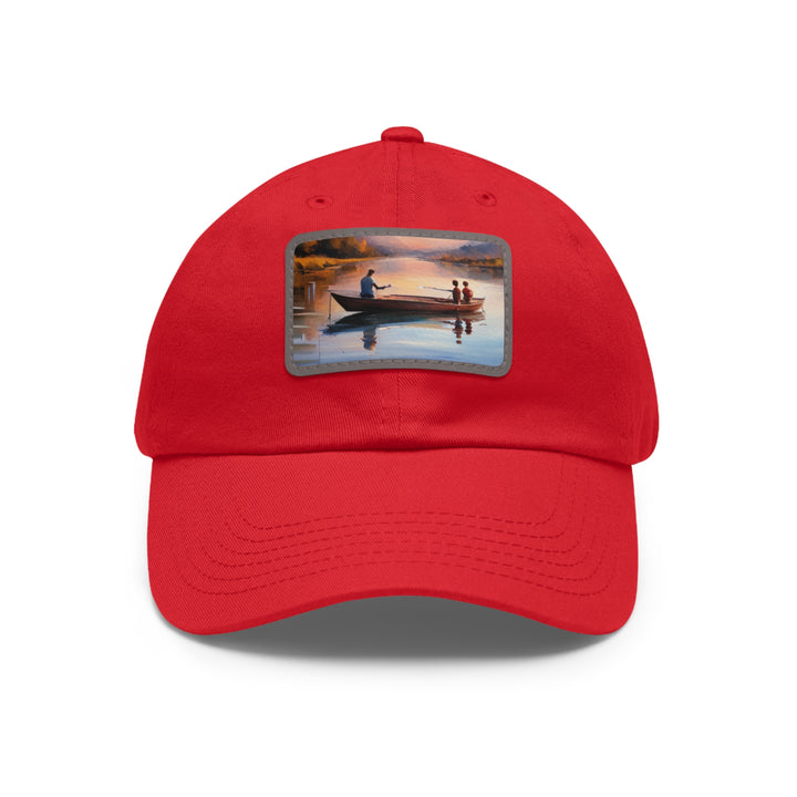 Fishing Boat Dad Hat with Leather Patch (Rectangle)