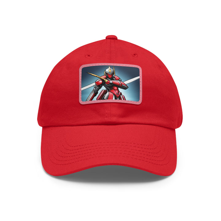 Robot Warrior Dad Hat with Leather Patch (Rectangle)