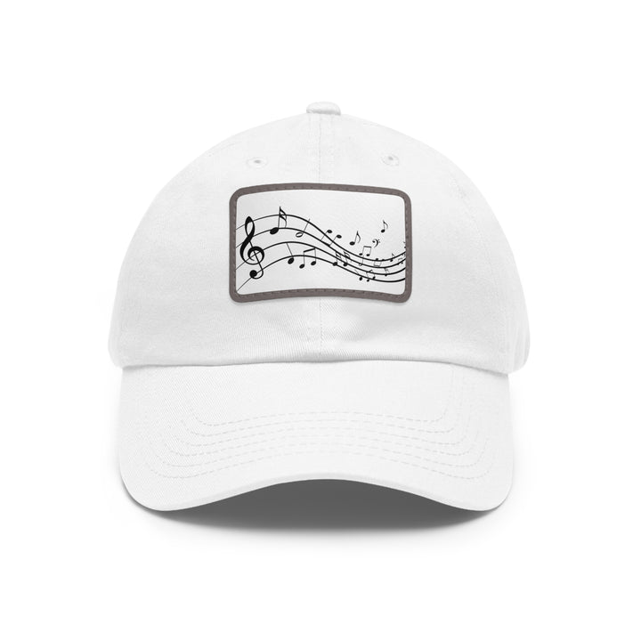 Music Clef Dad Hat with Leather Patch (Rectangle)